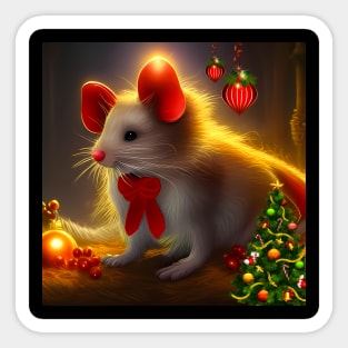 Cute little christmas mouse Sticker